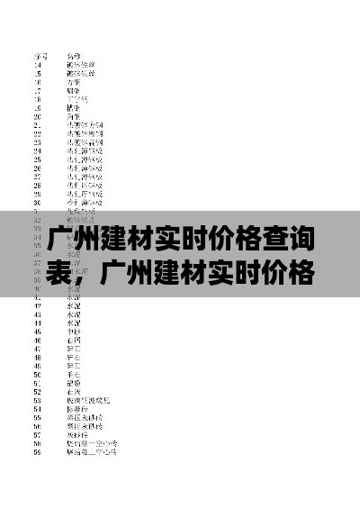 广州建材实时价格查询表,广州建材实时价格查询表图片