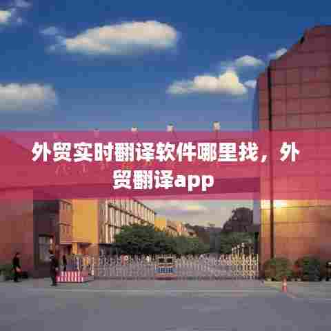 外贸实时翻译软件哪里找,外贸翻译app