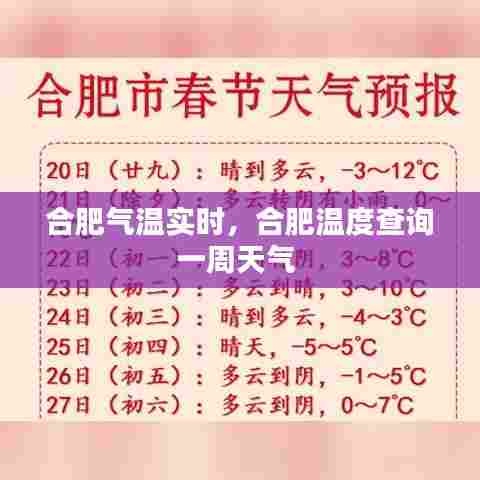 合肥气温实时,合肥温度查询一周天气