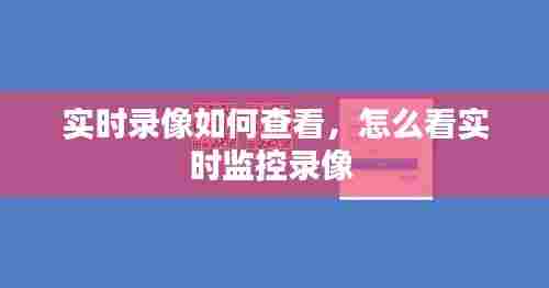 实时录像如何查看，怎么看实时监控录像 