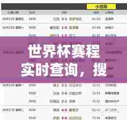 世界杯赛程实时查询,搜索世界杯比赛