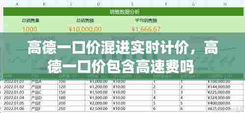 高德一口价混进实时计价，高德一口价包含高速费吗 