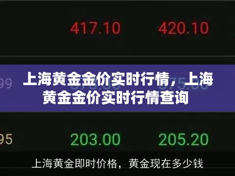 上海黄金金价实时行情,上海黄金金价实时行情查询