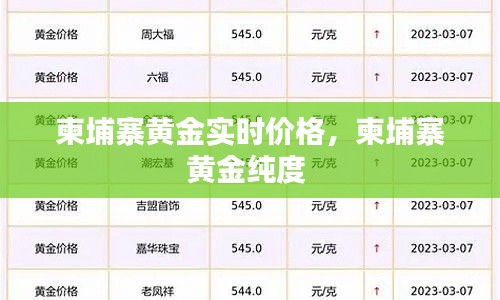 柬埔寨黄金实时价格，柬埔寨黄金纯度 