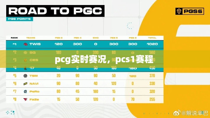pcg实时赛况，pcs1赛程 