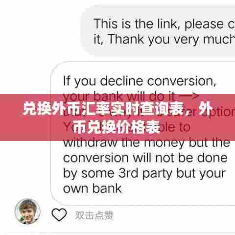 兑换外币汇率实时查询表，外币兑换价格表 