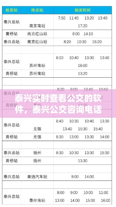 泰兴实时查看公交的软件，泰兴公交咨询电话 