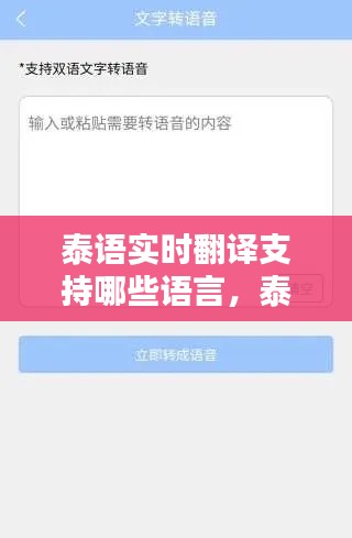 泰语实时翻译支持哪些语言,泰语语音翻译器在线翻译