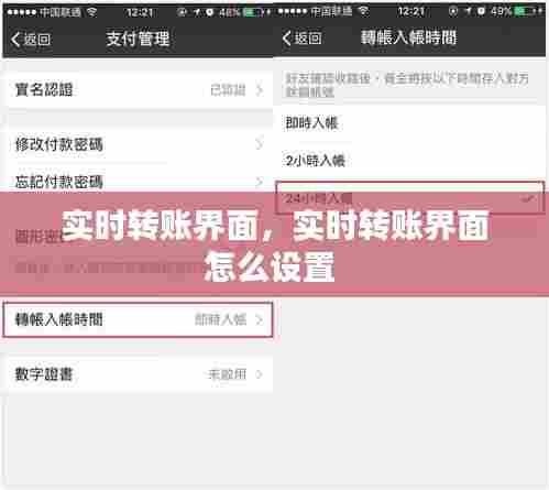 实时转账界面，实时转账界面怎么设置 