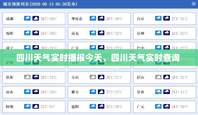四川天气实时播报今天，四川天气实时查询 