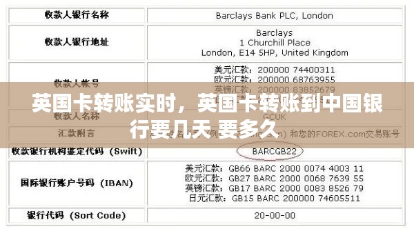 英国卡转账实时,英国卡转账到中国银行要几天 要多久