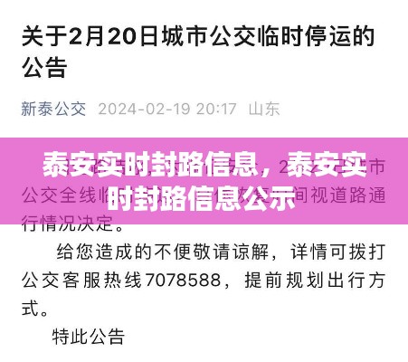 泰安实时封路信息,泰安实时封路信息公示