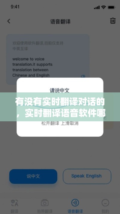 有没有实时翻译对话的，实时翻译语音软件哪个好 