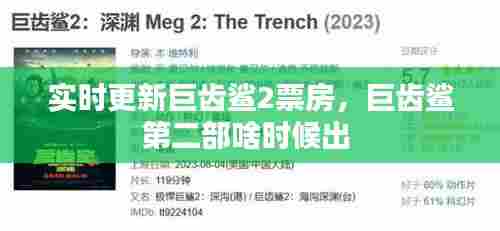 实时更新巨齿鲨2票房，巨齿鲨第二部啥时候出 