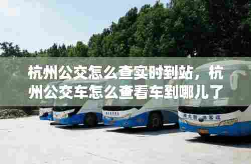 杭州公交怎么查实时到站，杭州公交车怎么查看车到哪儿了 