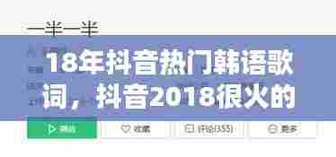 18年抖音热门韩语歌词，抖音2018很火的韩语歌 
