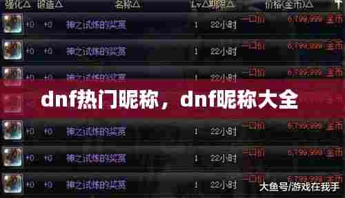 dnf热门昵称,dnf昵称大全