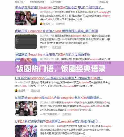 饭圈热门语,饭圈经典语录