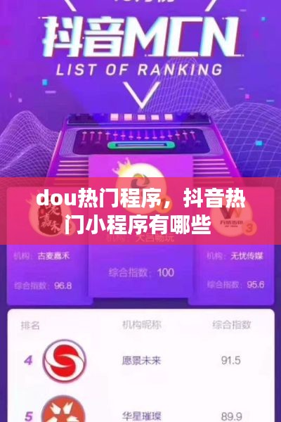 dou热门程序,抖音热门小程序有哪些