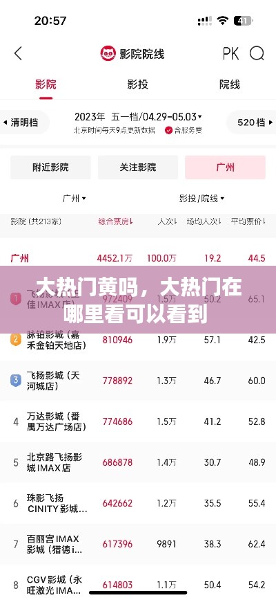 大热门黄吗,大热门在哪里看可以看到