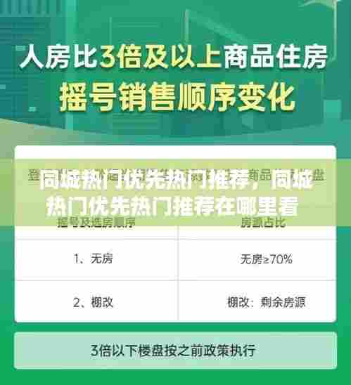 同城热门优先热门推荐,同城热门优先热门推荐在哪里看