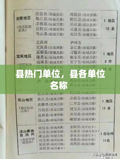 县热门单位,县各单位名称