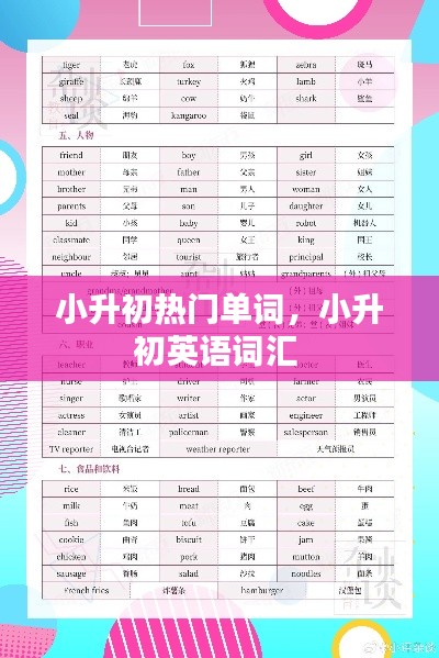 小升初热门单词，小升初英语词汇 