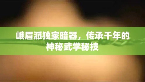峨眉派独家暗器,传承千年的神秘武学秘技