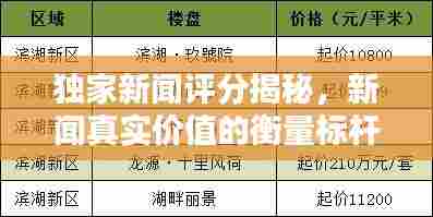 独家新闻评分揭秘,新闻真实价值的衡量标杆