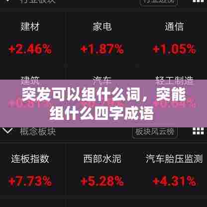 突发可以组什么词，突能组什么四字成语 