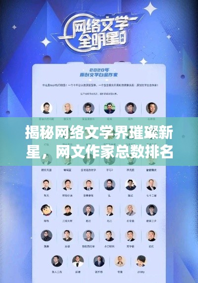 揭秘网络文学界璀璨新星,网文作家总数排名前十强重磅揭晓!