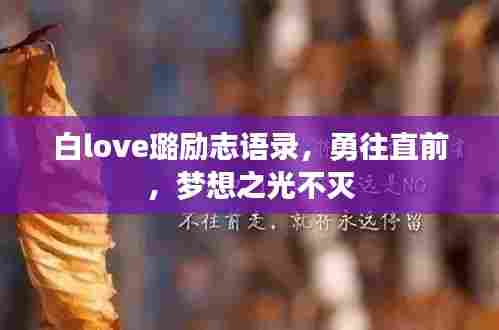 白love璐励志语录,勇往直前,梦想之光不灭