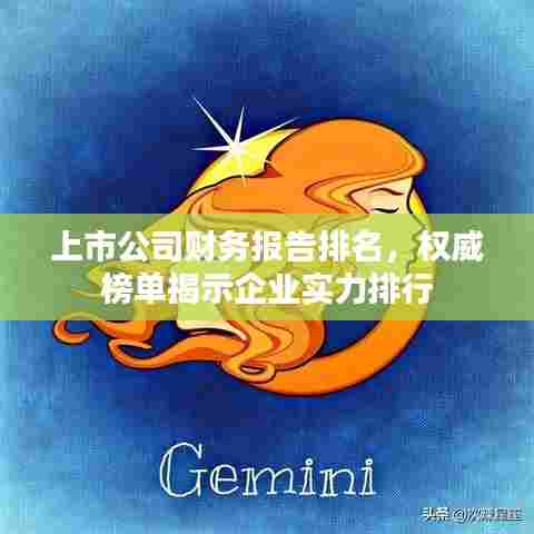 上市公司财务报告排名,权威榜单揭示企业实力排行
