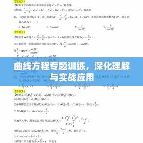 曲线方程专题训练,深化理解与实战应用