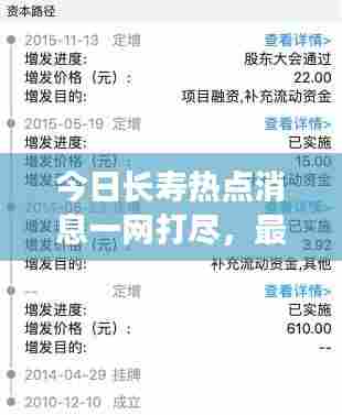 今日长寿热点消息一网打尽,最新消息查询表全解析