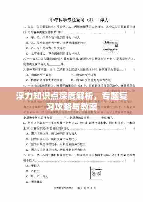 浮力知识点深度解析，专题复习攻略与教案