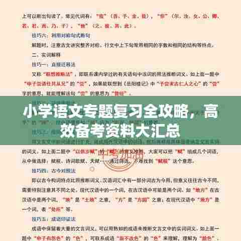 小学语文专题复习全攻略,高效备考资料大汇总
