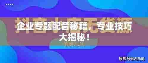 企业专题配音秘籍,专业技巧大揭秘!