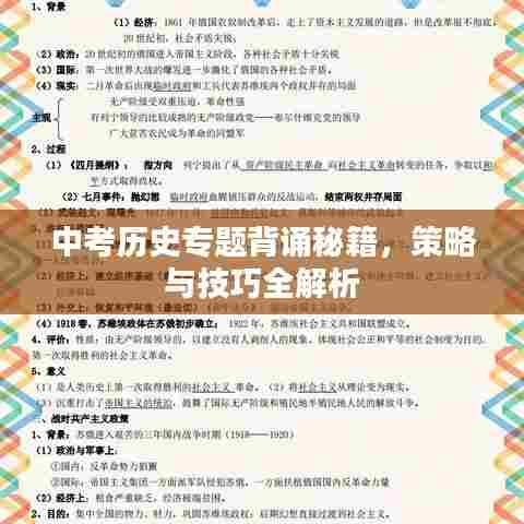 中考历史专题背诵秘籍，策略与技巧全解析