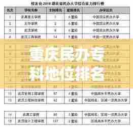 重庆民办专科地位排名最新解读