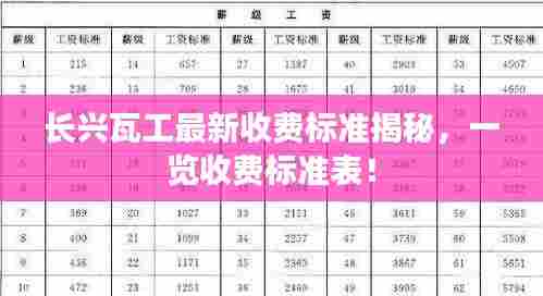 长兴瓦工最新收费标准揭秘,一览收费标准表!
