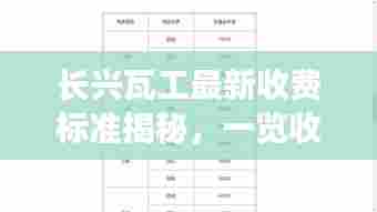 长兴瓦工最新收费标准揭秘,一览收费标准表!