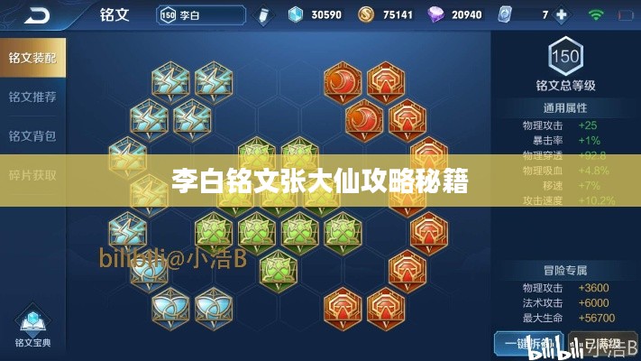 李白铭文张大仙攻略秘籍