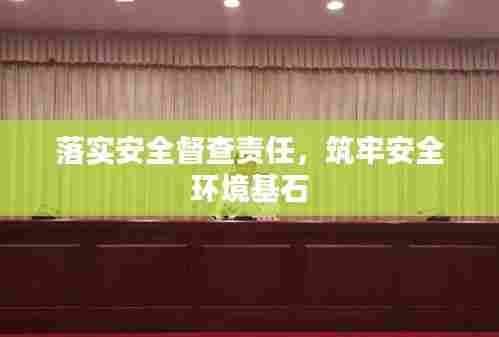 落实安全督查责任,筑牢安全环境基石