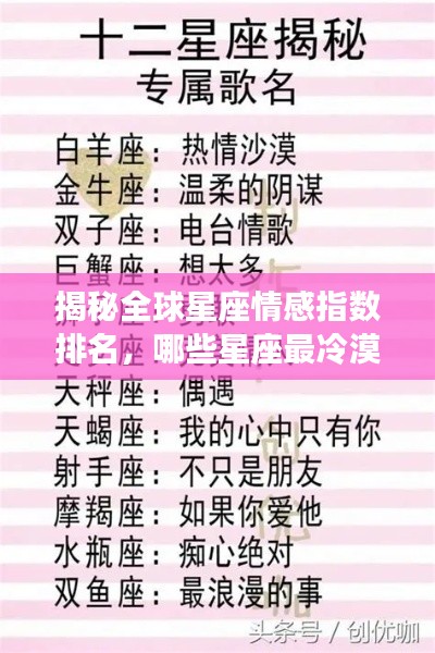 揭秘全球星座情感指数排名，哪些星座最冷漠？