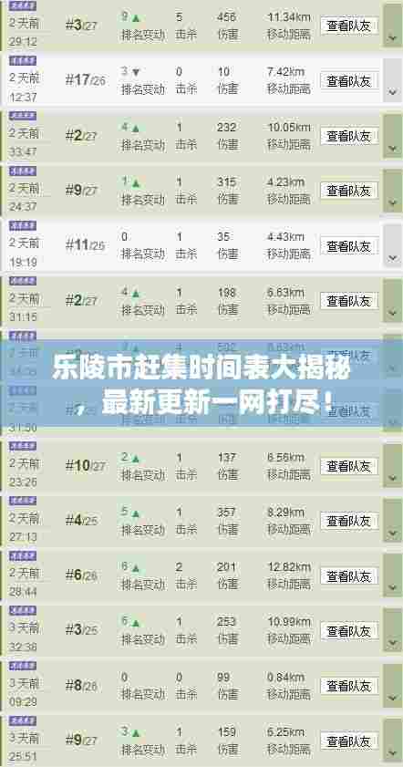 乐陵市赶集时间表大揭秘,最新更新一网打尽!