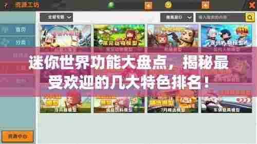 迷你世界功能大盘点,揭秘最受欢迎的几大特色排名!