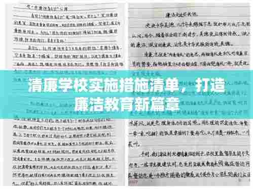 清廉学校实施措施清单，打造廉洁教育新篇章