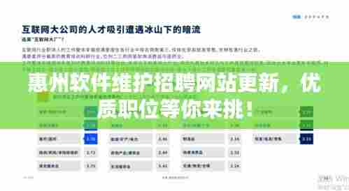 惠州软件维护招聘网站更新，优质职位等你来挑！