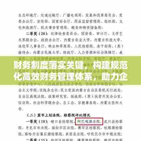 财务制度落实关键,构建规范化高效财务管理体系,助力企业稳健发展!